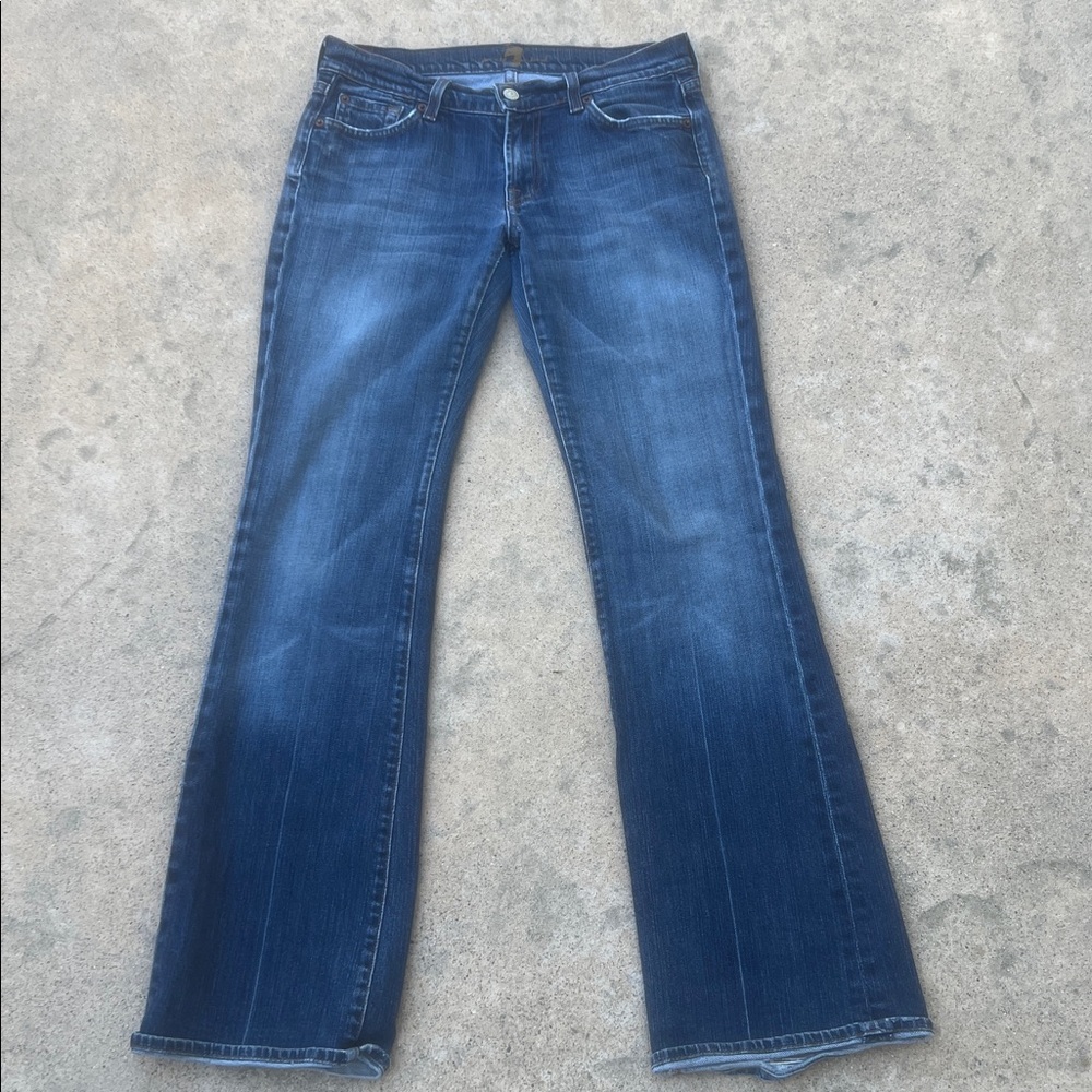 7 For All Mankind Lowrise Bootcut Med Wash Jeans Women's Size 29